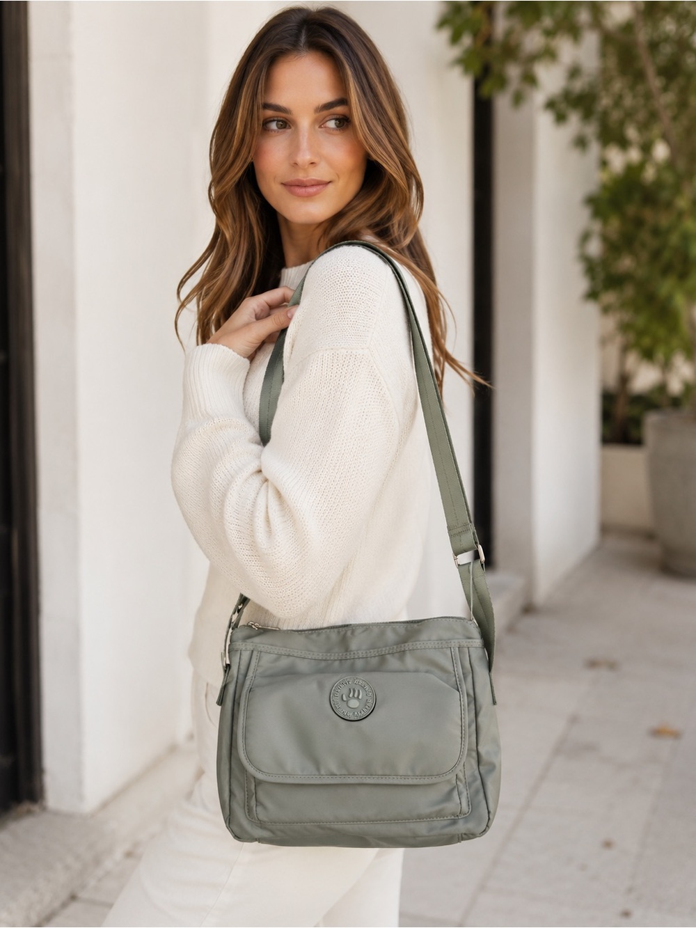 Everyday Crossbody Bag in Sage Green - Unbranded